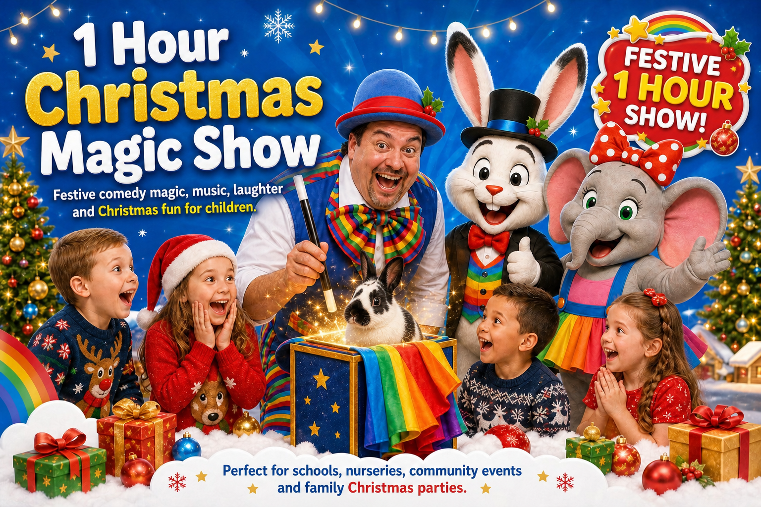 christmas Magic Shows Stripey Wipey Santa visits Christmas entertainment