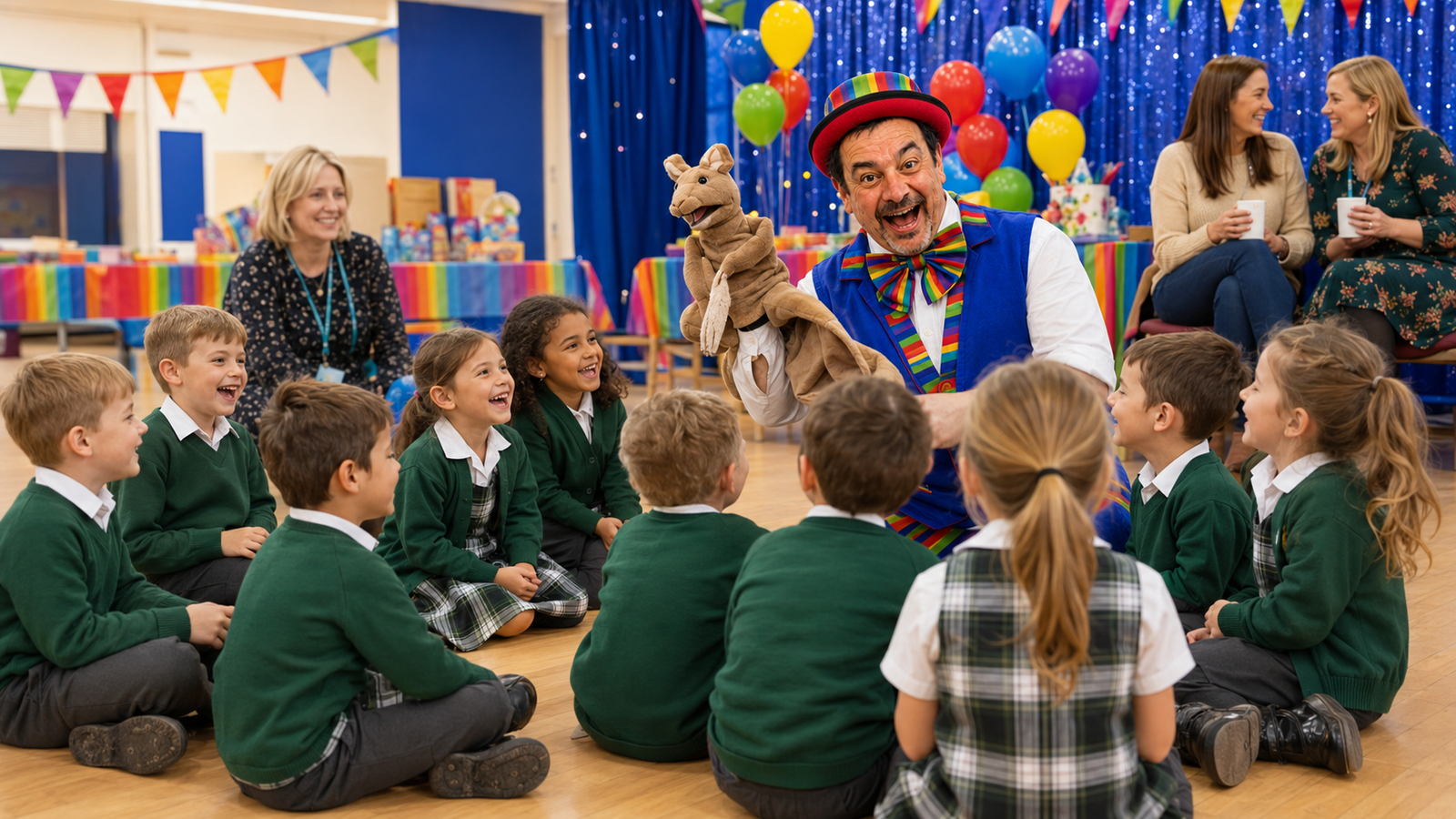Edgeborough After-School Party Fun with Stripey Wipey Stripey Wipey children's entertainer for a 90 minute birthday party