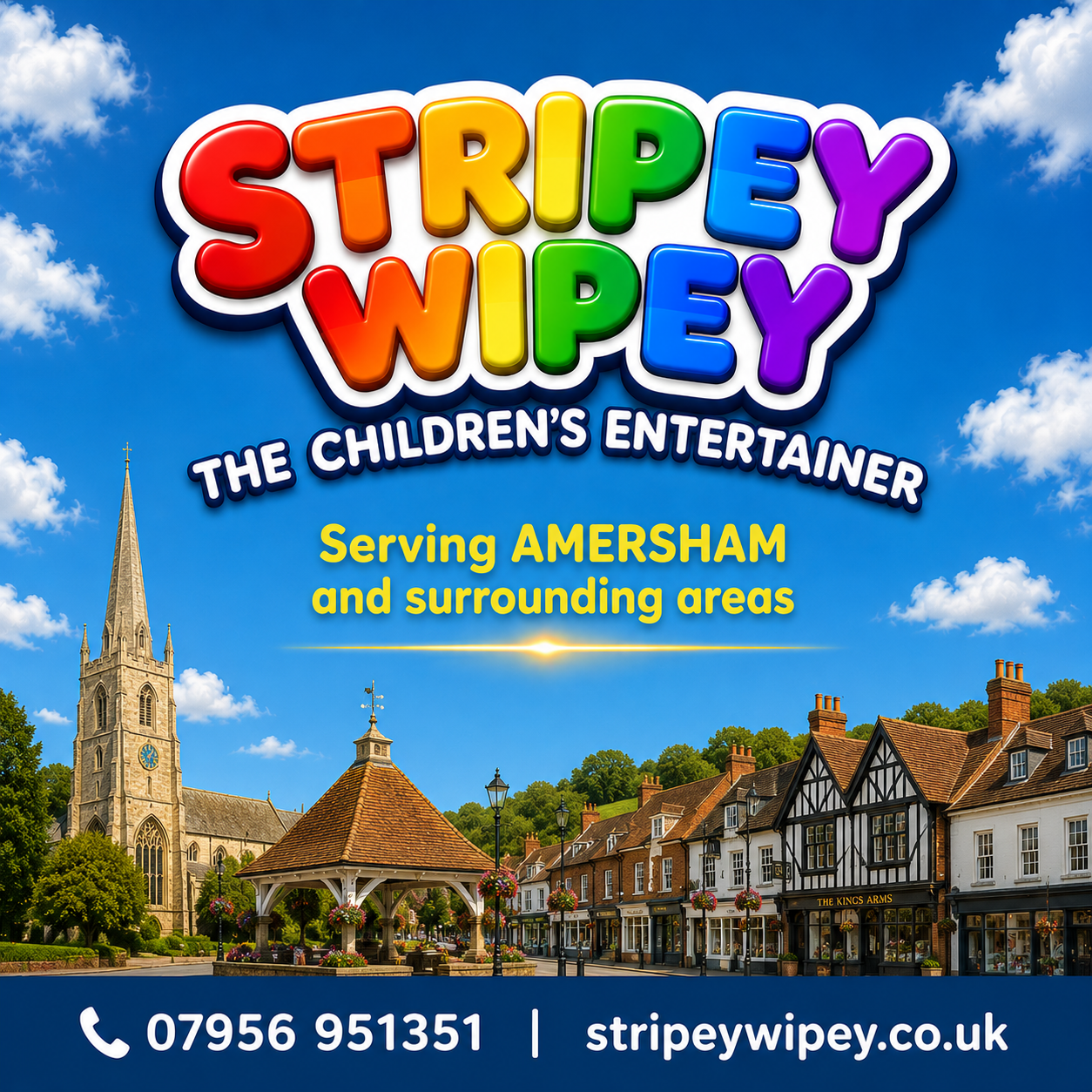 Stripey Wipey 90 minute birthday party midweek budget saver card