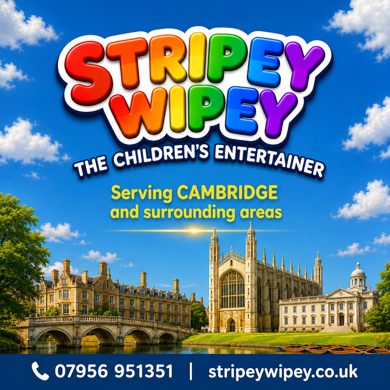 Stripey Wipey 90 minute birthday party midweek budget saver card